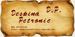 Despina Petronić vizit kartica